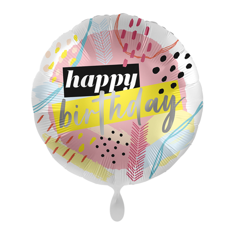 Folienballon zum Geburtstag | Happy Birthday | farbenfroh | 45cm | inkl. Heliumfüllung