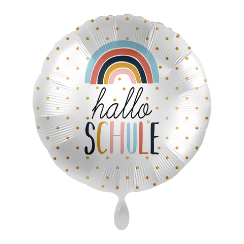Folienballon Einschulung | Hallo Schule | ca. 45cm Durchmesser