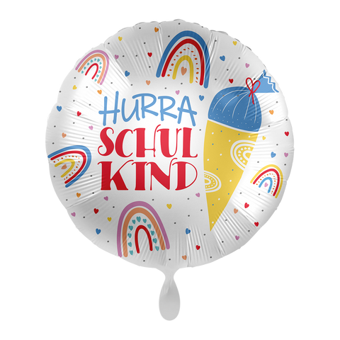 Folienballon Einschulung | Hurra Schulkind | ca. 45cm Durchmesser