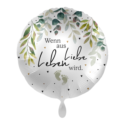 Folienballon zur Geburt | Wenn aus Liebe Leben wird | ca. 43cm | inkl. Heliumfüllung