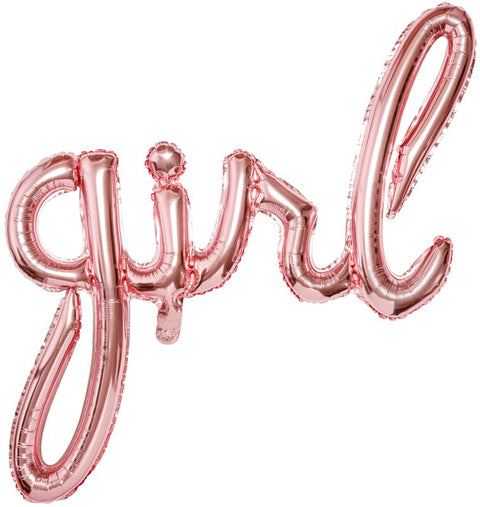 Folienballon girl Schriftzug | rosé | ca. 76x56cm | luftgefüllt
