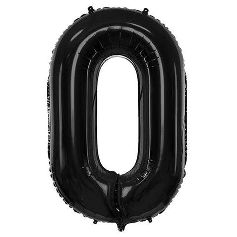 Folienzahlen 0-9 in schwarz glänzend | ca. 86cm | inkl. Heliumfüllung