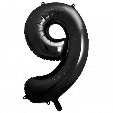 Folienzahlen 0-9 in schwarz glänzend | ca. 86cm | inkl. Heliumfüllung
