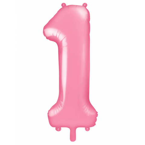 Folienzahlen 0-9 in rosa glänzend | ca. 86cm | inkl. Heliumfüllung