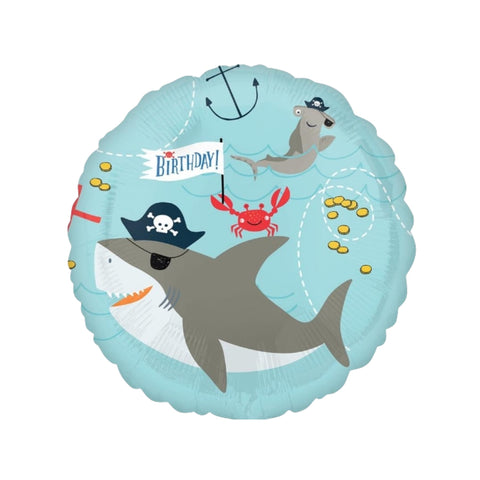 Folienballon zum Geburtstag | Ahoi Geburtstag Piratenmotto Oktopus | 45cm | inkl. Heliumfüllung