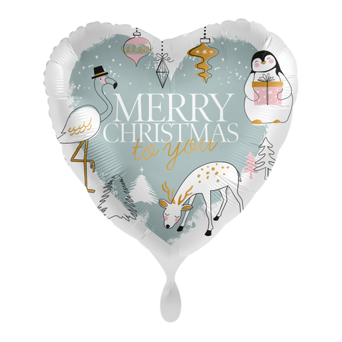 Folienballon Weihnachten | Merry Christmas to you | 45cm | inkl. Heliumfüllung