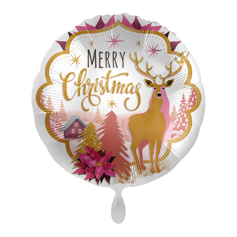 Folienballon Weihnachten | Merry Christmas | rund | 45cm | inkl. Heliumfüllung