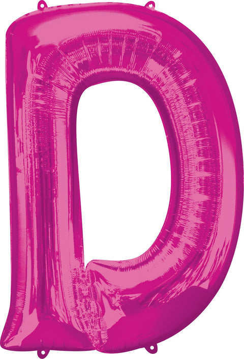 Folienballon Buchstabe A-Z in pink glänzend | ca. 86cm | inkl. Heliumfüllung