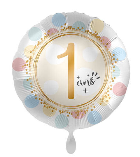 Folienballon zum Geburtstag  | Zahl 1-6 | rund |  45cm | inkl. Heliumfüllung