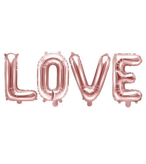 Folienballon LOVE Schriftzug | rosé | ca. 140x35cm | luftgefüllt