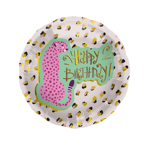 Folienballon zum Geburtstag  | Happy Birthday | Leopard | Leomuster | 45cm inkl. Heliumfüllung
