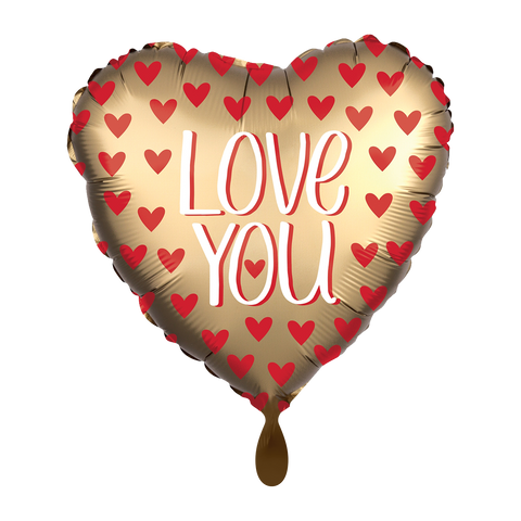 Folienballon Liebe & Valentinstag | Love you | ca. 45cm | inkl. Heliumfüllung