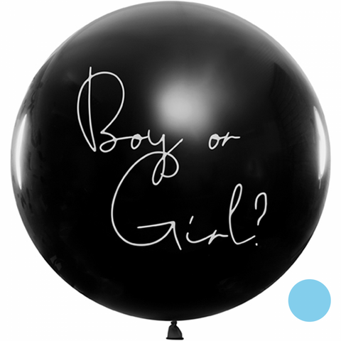 Gender Reveal Ballon zur Geschlechtsverkündung 1m Durchmesser inkl. Heliumfüllung und Beschwerer