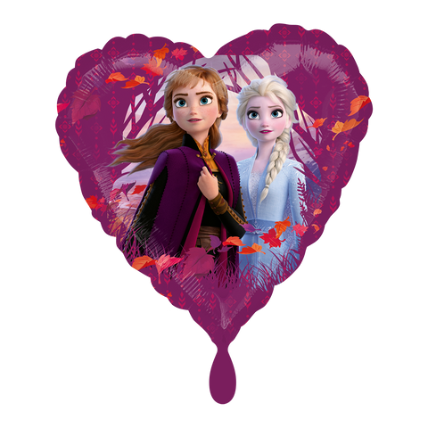 Folienballon Film & TV | Frozen Anna & Elsa Herz | 45cm | inkl. Heliumfüllung