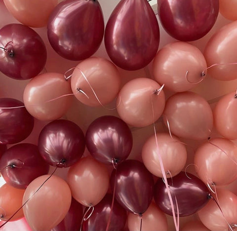 Farbkombi rosewood & sparkling burgundy | 30cm | inkl. Helium