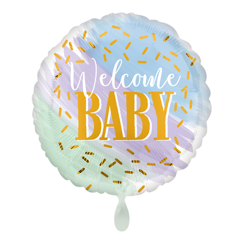 Folienballon zur Geburt | Welcome Baby | ca. 45cm | inkl. Heliumfüllung