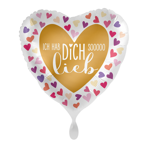Folienballon Liebe & Valentinstag | Ich hab dich soooo lieb | ca. 45cm | inkl. Heliumfüllung