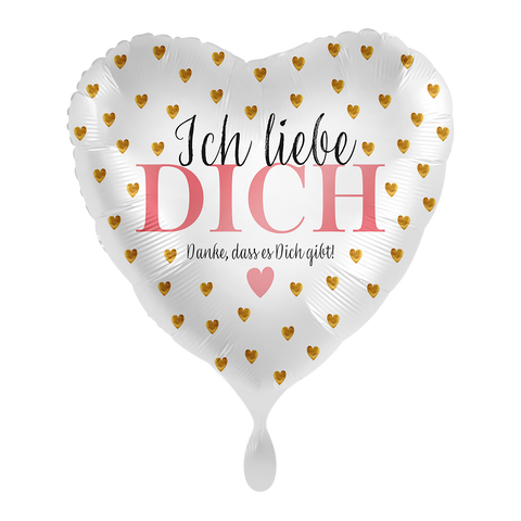 Folienballon Liebe & Valentinstag | Ich liebe dich! Danke | ca. 45cm | inkl. Heliumfüllung