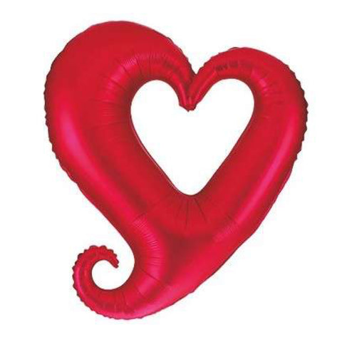 Folienballon Liebe & Valentinstag | Rotes Herz XXL Supershape | ca. 94cm | inkl. Heliumfüllung
