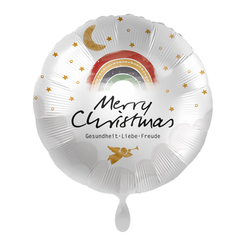 Folienballon Weihnachten | Merry Christmas - Gesundheit - Liebe -Freude | rund | 45cm | inkl. Heliumfüllung