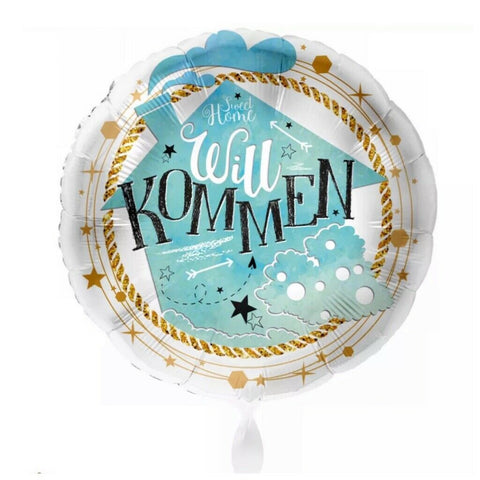 Folienballon Willkommen | Sweet Home | ca. 43cm | inkl. Heliumfüllung